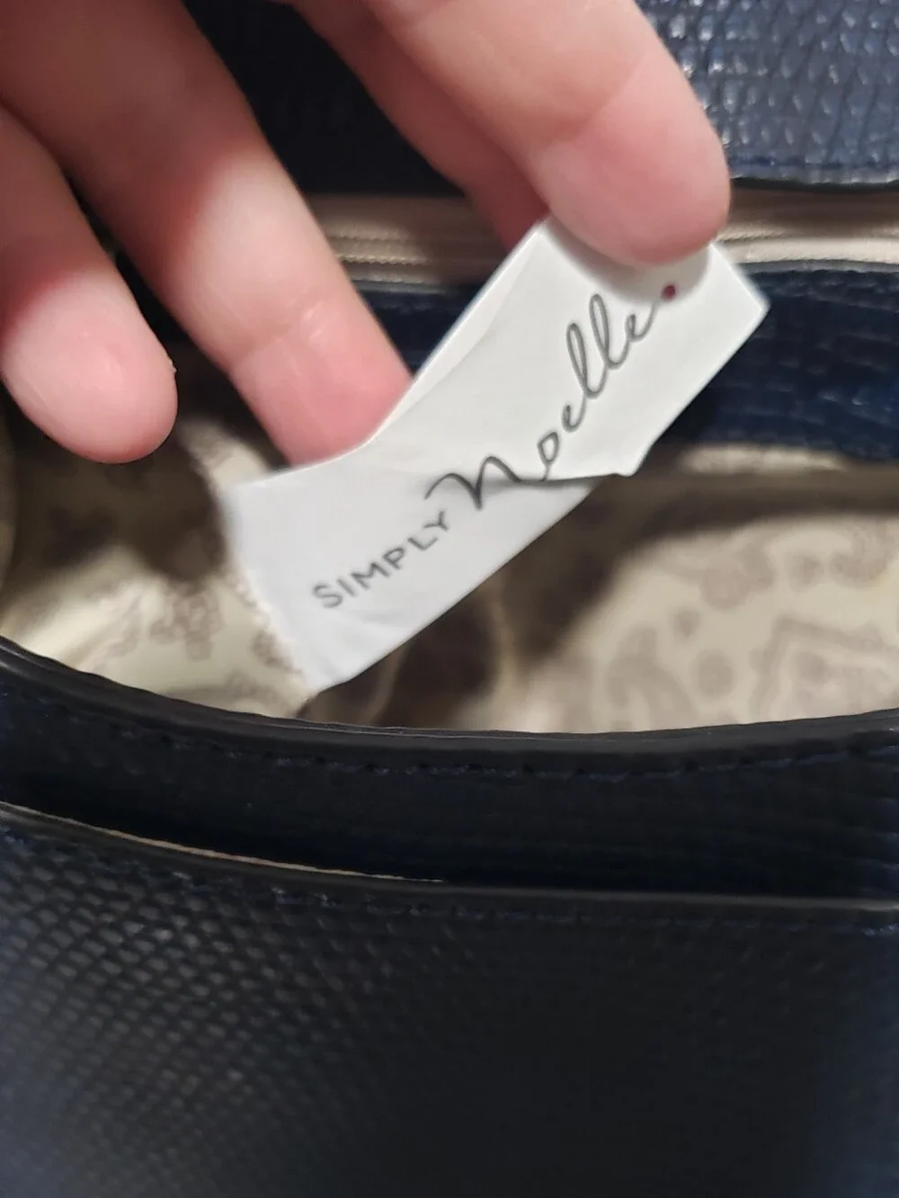 EUC Simply Noelle Navy Textured Snakeskin Crossbody Bag - Picture 11 of 17